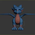 Blue Dragon Game And Movie Character With Pink Belly Red Stripes And Wings