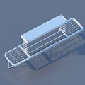 Foldable Household Clothes Drying Rack With Metal Frame And Grid Shelf