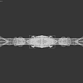 Crystal Blue Decorative Sword With Ship Wheel Base And Golden Ring Spikes