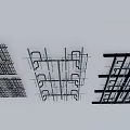 Modern Ceiling Metal Frame Structure with Grid Design and Installation Framework 3d model
