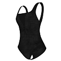 Black Mesh Bodysuit with Thin Straps and Simple Design for Daily Wear