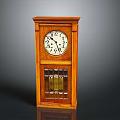Classic Wooden Mantel Clock With White Face Black Numerals And Glass Door