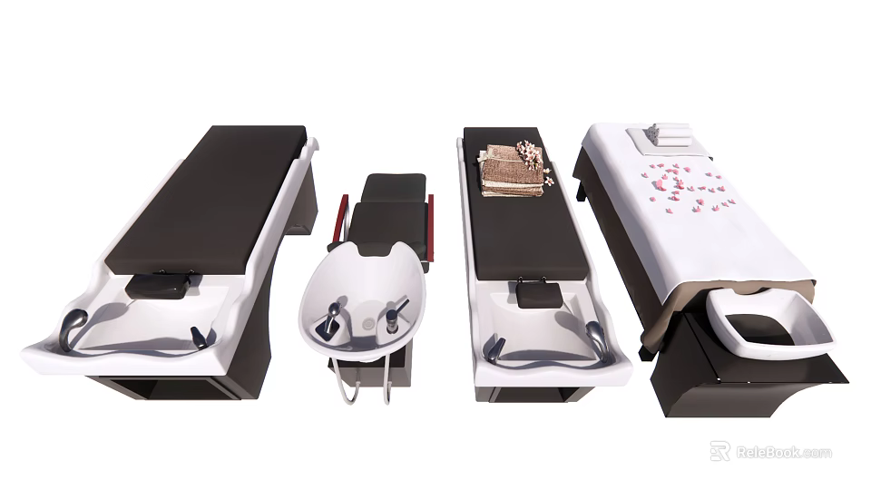 Premium Massage Tables with Adjustable Headrest and Comfortable Padding for Spa Use 3d model 