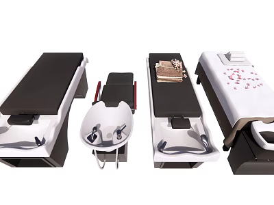 Premium Massage Tables with Adjustable Headrest and Comfortable Padding for Spa Use 3d model
