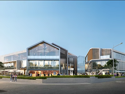 Modern School Building Design With Glass Facade Green Landscaping And Students Walking Area 3d model