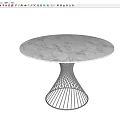 Marble Dining Table Negotiation Table Round Table Light Luxury Dining Table 3d model