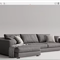 Modern corner sofa multiplayer sofa 3d model