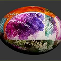 Colorful Decorative Egg With Floral Patterns And Pink Green Hues