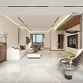 Modern Living and Dining Room With TV Wall Light Sofa And Floor to Ceiling Windows