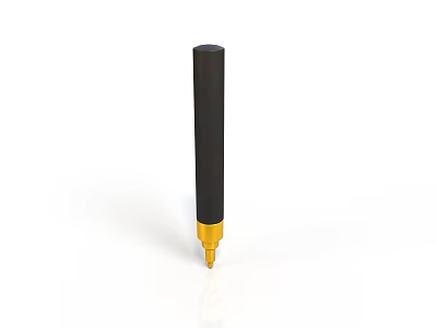 Black Pen with Golden Tip for Daily Household Use and Writing 3d model
