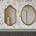 10 Mirror French Retro Bathroom Mirror Decorative Mirror Cosmetic Mirror 3d model