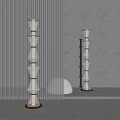 Modern Geometric Floor Lamp With Metal Frame And Glass Elements In Contemporary Interior