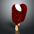 Bitten Chocolate Popsicle With Nut Pieces On Surface And Black Background
