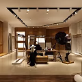 Stylish Clothing Store Interior With Mannequins Display Racks Soft Lighting And Wooden Decor