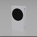White Rectangular Electronic Device With Circular Mesh Panel And Modern Design 3d model