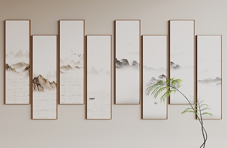 New Chinese Hanging Paintings 3d model