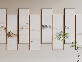 New Chinese Hanging Paintings 3d model