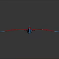 Colorful Pterosaur Toy Model With Blue Red Wings And Detailed Design In Flying Pose