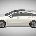 White Mercedes Hatchback Car With Modern Front Design And Sleek Body Lines