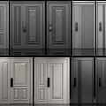 Modern Security Doors With Various Styles And Durable Materials For Home Safety 3d model