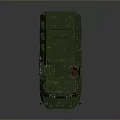 Armored Wheeled Military Tank With Camouflage Coating Green Wheels Turret And Antenna