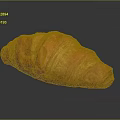 Golden Flaky Croissant With Buttery Layers On Dark Background