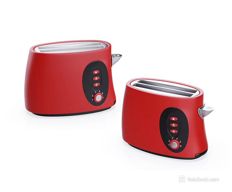 Red Toasters Modern Kitchen Appliances With Sleek Design And Controls 3d model