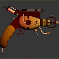 Steampunk Pistol With Vintage Mechanical Design Brass Copper Accents And Intricate Gears