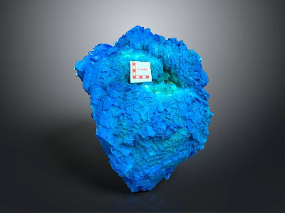 Vibrant Blue Rock Formation With Red Heart Ace Playing Card On Top 3d model