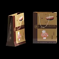 Brown Food Packaging Bag With Cartoon Chef Handle And Traditional Food Design Elements