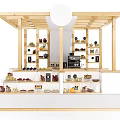 Log coffee bar sales counter 3d model