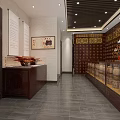 Traditional Chinese Pharmacy Interior With Wooden Cabinets Herbal Jars And Decorative Wall Art
