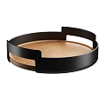 Stylish Ceramic Vessels Wooden Design Black Rimmed Tray Holding Fresh Pears