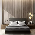 Modern background double bed 3d model