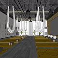 Indoor Fitness Studio With Yoga Mats Exercise Balls Suspension Straps And Hammocks