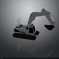 Modern Tracked Excavator Construction Vehicle With Front Bucket And Operator Cab