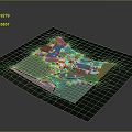 Modern Community Planning Model Urban Layout With Road Networks And Building Structures 3d model