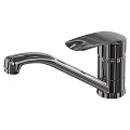 Modern Chrome Kitchen Faucet With Curved Spout And Single Handle Design