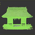 Traditional Japanese Pavilion With Thatch Roof Wooden Structure And Stone Base