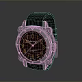 Modern Black Watch With Silver Case Black Dial And Numeric Markers 3d model