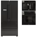 Modern Black Refrigerator Cabinet With Sleek Design For Contemporary Kitchen Interior