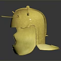 Ancient Weapon Golden Helmet with Historical Armor Design and Metallic Finish Features