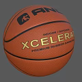 Spalding Orange Basketball With Bold Black Stripes And Textured Surface 3d model