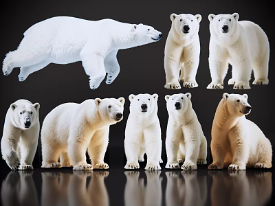 2D Animal Polar Bear Zoo Wildlife Animal World Wild Animals 3d model