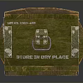 Green Wooden Weapons Ammo Box With Metal Clasps And Warning Labels