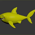 Cartoon Shark Toy Figure With Blue Body Smiling Face And Playful Design