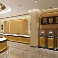 Luxurious Modern Jewelry Store Interior With Illuminated Display Cases And Glass Counters