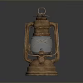 Vintage Lighting Set with Brass Body Glass Shade and Metal Frame Decorative Design