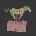 Wooden Decorative Furniture With Mechanical Horse Gears And Grass Decorations