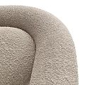 Modern Accent Chair With Plush Beige Fabric Rounded Back And Curved Arms Design
